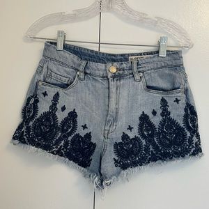 Blank NYC embroidered Jean shorts